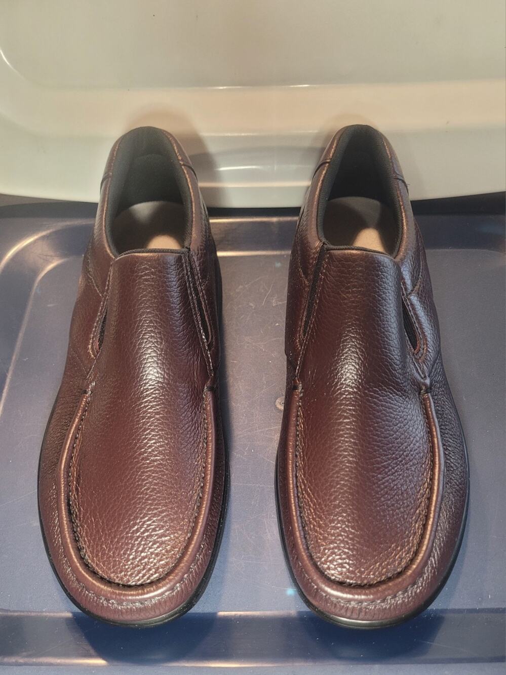 SAS Men’s 11W Cordovan Leather Side Gore Slip-On Walking Loafer Shoes| Comfort